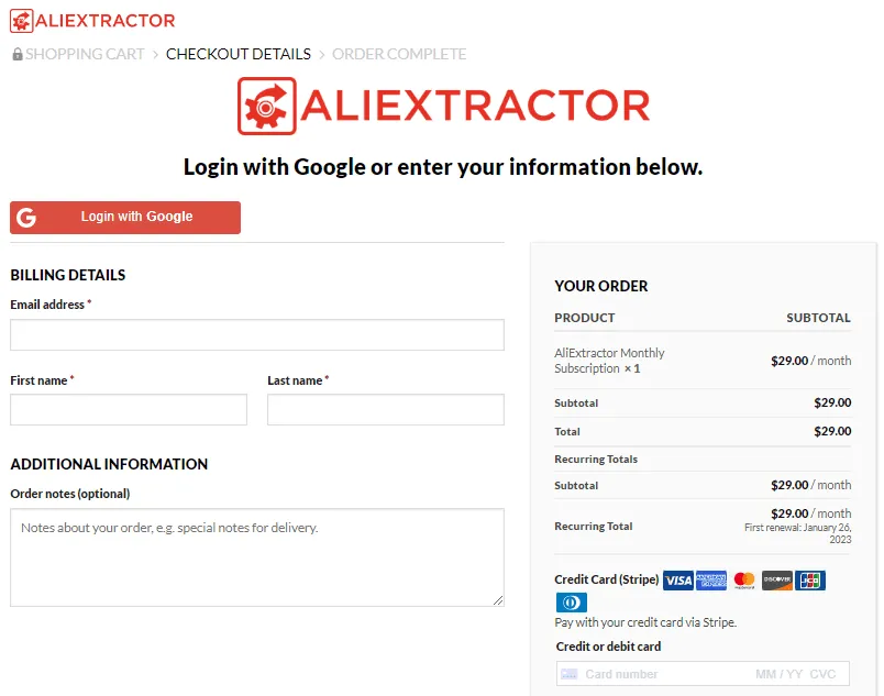 AliExtractor Pricing Plans